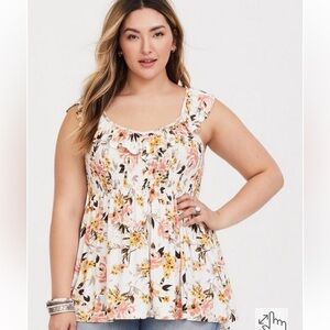 Super Soft Floral Ruffle Tank Size 1